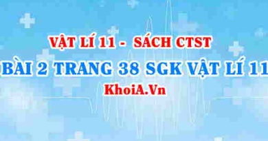 Bài 2 trang 38 SGK Vật lí 11 Chân trời sáng tạo